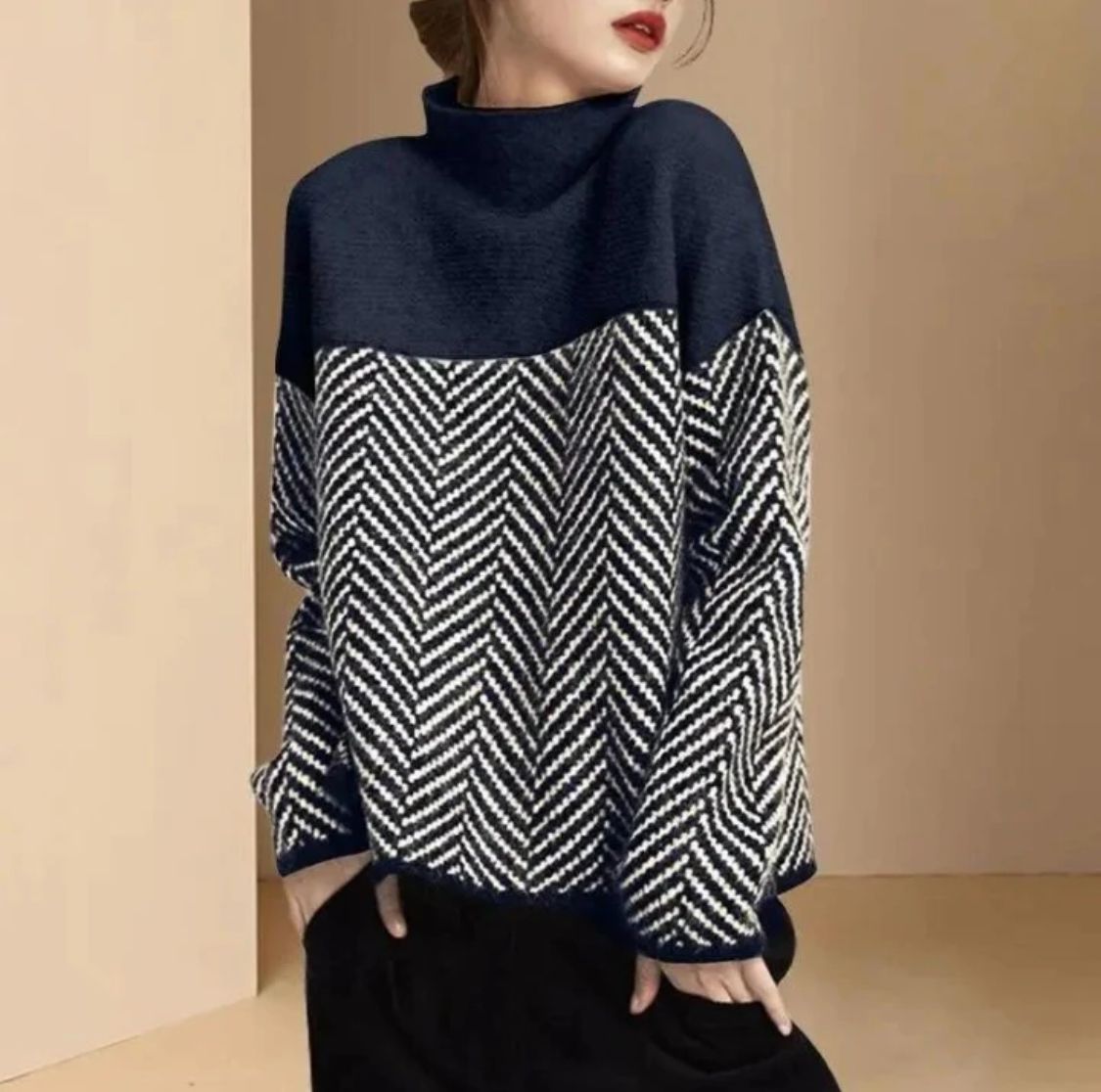 Maglione bicolore