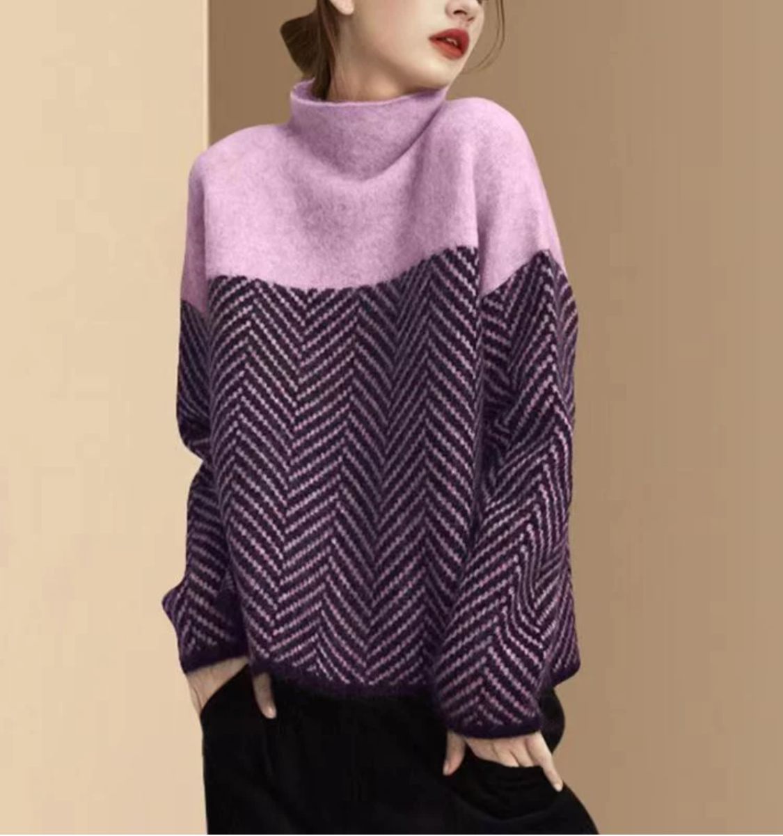 Maglione bicolore
